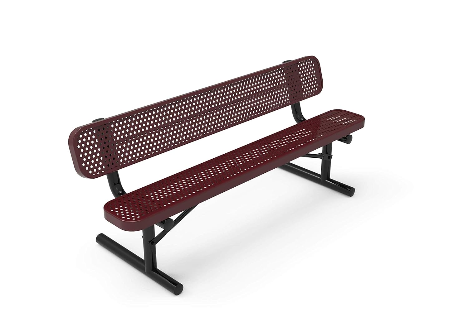Coated Outdoor Furniture B6wbp P Bur Park Bench With Back Portable Frame 6 Ft Burgundy Amazon In Home Kitchen