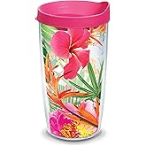 Tervis Tropical Hibiscus Photo Insulated Tumbler 16oz Clear
