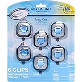 Air Jungles New Car Scent Car Air Freshener Clip, 6 Car Freshener Vent Clips, 4ml Each, Long Lasting Air Freshener for Car, U
