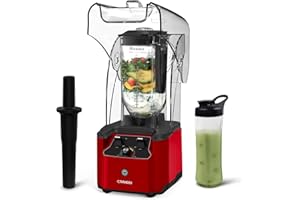 CRANDDI Commercial Quiet Blender 2200Watt for Kitchen with Soundproof Shield Cover, Heavy Duty High Speed Blender with 80oz P