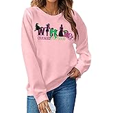 LOTUCY Witch Musical Embroidery Sweatshirt Women Witch And Princess Musical Movie Fans Shirt Gifts Halloween Pullover Tops
