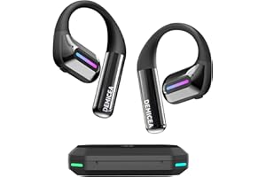 DEMICEA True Bone Conduction Headphones,Open-Ear Headphones,Up to 30H Playtime with Charging Case,Aurora Mode(RGB Light) IP68 Water-Resistant, AAC/SBC,Perfect for Night Running and Cycling