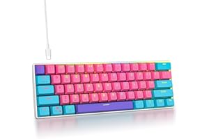 Fogruaden 60% Mechanical Keyboard, 61 Keys Gaming Keyboard, RGB Backlit, Ultra-Compact 60 Percent Wired Keyboard for Win/Mac 