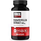 FORCE FACTOR Flower Pollen Prostate Support Supplement for Men’s Health, Prostate Health Supplement, 500mg Flower Pollen Capsules, Vegan, No Gelatin, Non-GMO, 60 Capsules
