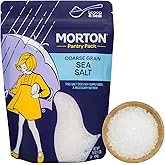 Morton All-Natural Coarse Sea Salt Pouch, 16 Oz, 1-Pack | Coarse Salt for rubs, roasts, seafood, vegetables and desserts, Coarse Grain adds Crunch, Pantry Staple Salt Pouches