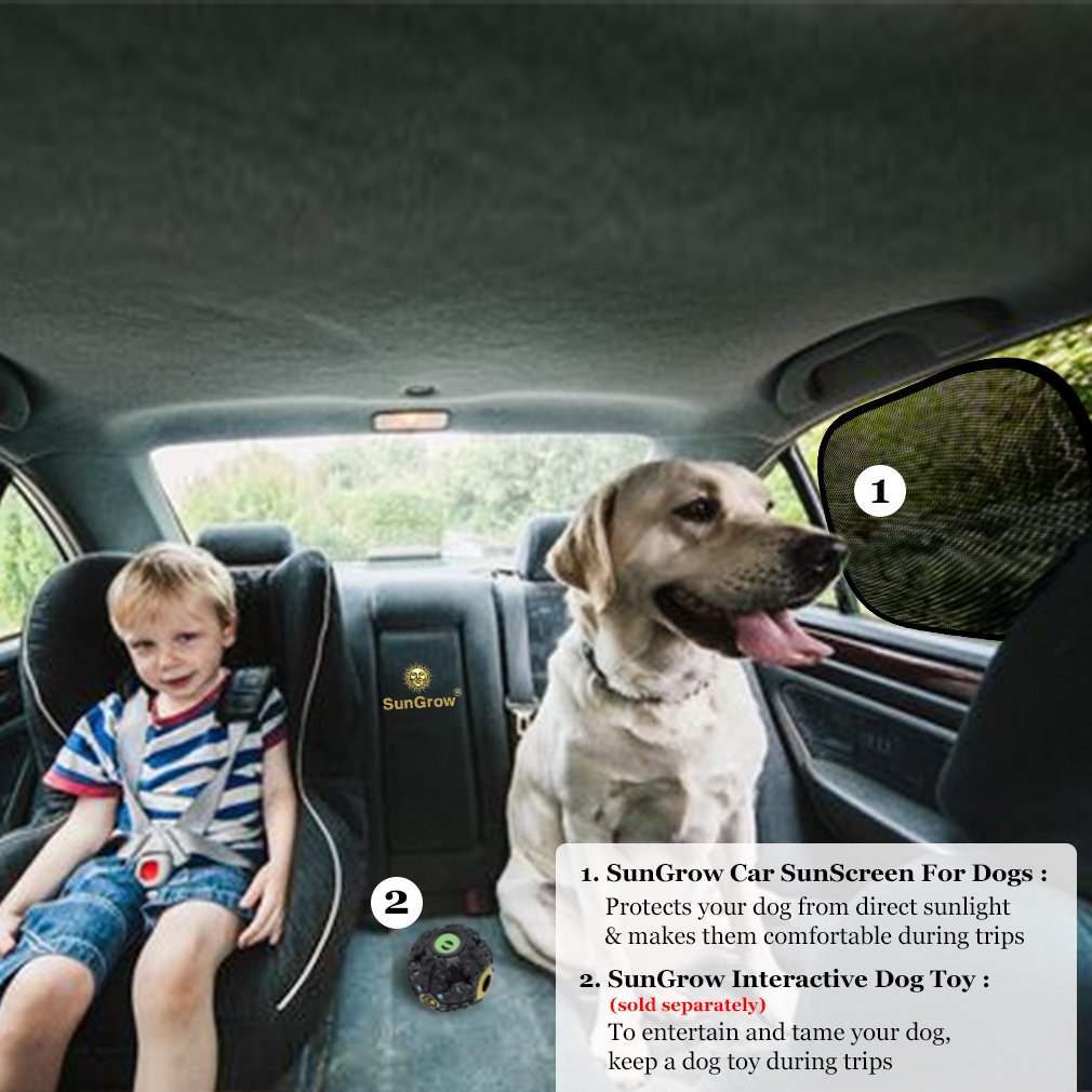 3 Car Sunscreen Shade for Dogs --- Covers and Protects Pets from Harmful UV Rays, Sunglare and Heat - Ideal for Side and Rear Windows - Premium Quality PVC