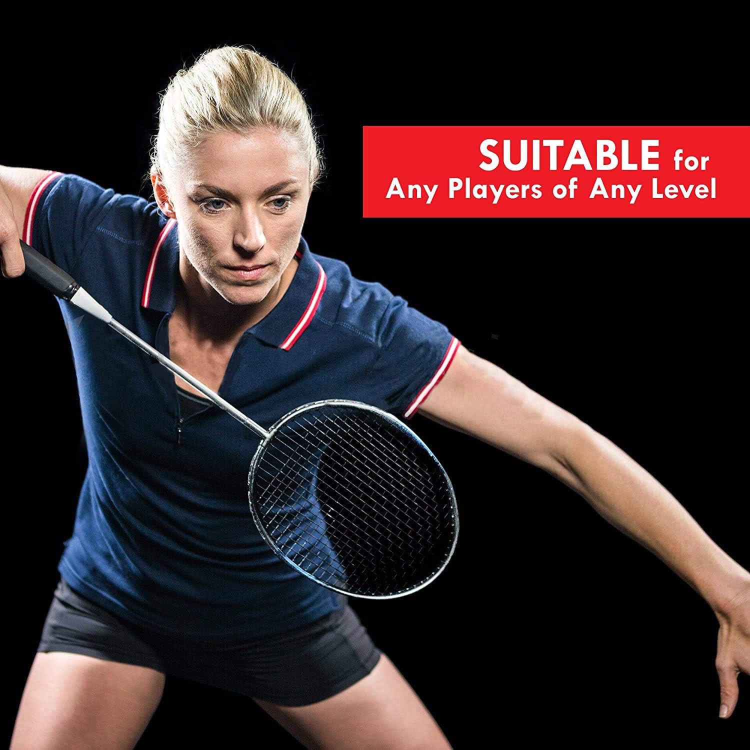Trained Premium Quality Set of Badminton Rackets, Pair of 2 Rackets, Lightweight & Sturdy, with 5 LED SHUTTLECOCKS, for Professional & Beginner Players Adults and Children, Carrying Bag Included : Sports & Outdoors