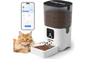 PAPIFEED Smart Automatic Cat Feeders Pet Feeder : WiFi Pet Feeder with APP Control for Remote Feeding, Detachable for Easy Clean,Stainless Steel Bowl,1-10 Meals Per Day for Dog (6L/25Cup)