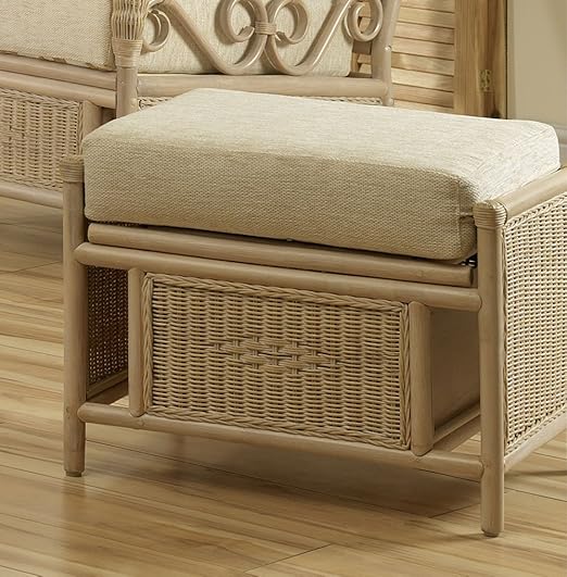 Cane Footstool Conservatory Furniture Foot Stool Ottoman Opal