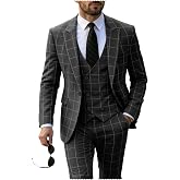 Mens Suit Plaid Tuxedos Business Suits Slim Fit Double Breasted