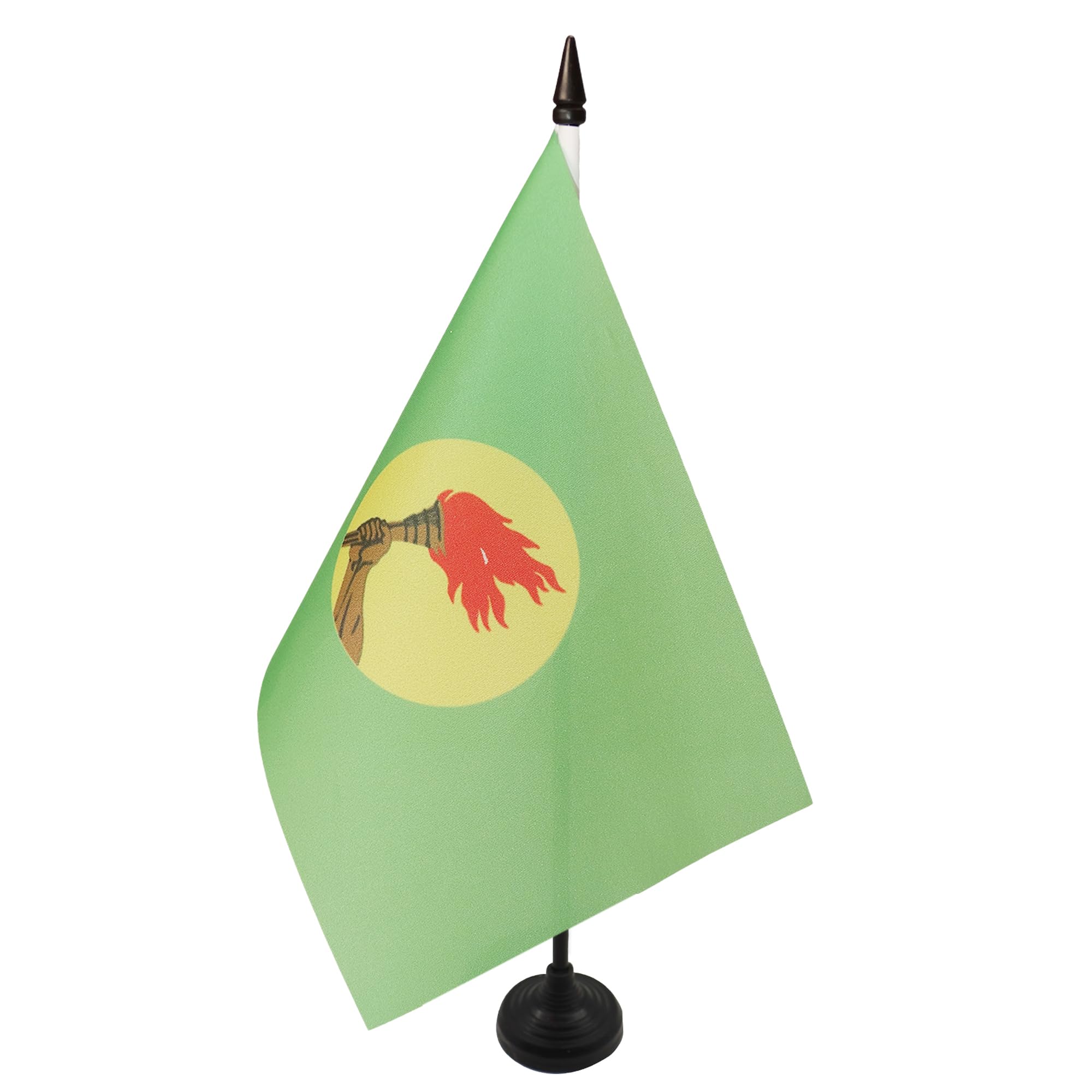 AZ FLAG Zaire Table Flag 5'' x 8'' - Congolese Office Decoration 100% Polyester 21 x 14 cm - Mini Desk Flag with Pole and Black Plastic Base — image 1
