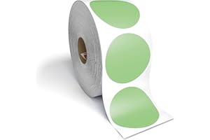 2” Circle Direct Thermal Perforated Stickers Labels for Barcodes, Address, Small Business Labeling, Inventory and Color Codin