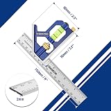WORKPRO 6 Inch Carpentry Squares 150 mm Combination Square with Bubble Level view 3