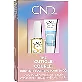 CND Cuticle Couple, SolarOil + Cuticle Eraser, Natural Blend Oils, Moisturizes and Conditions Skin, Gentle Exfoliator, 0.5 fl oz.