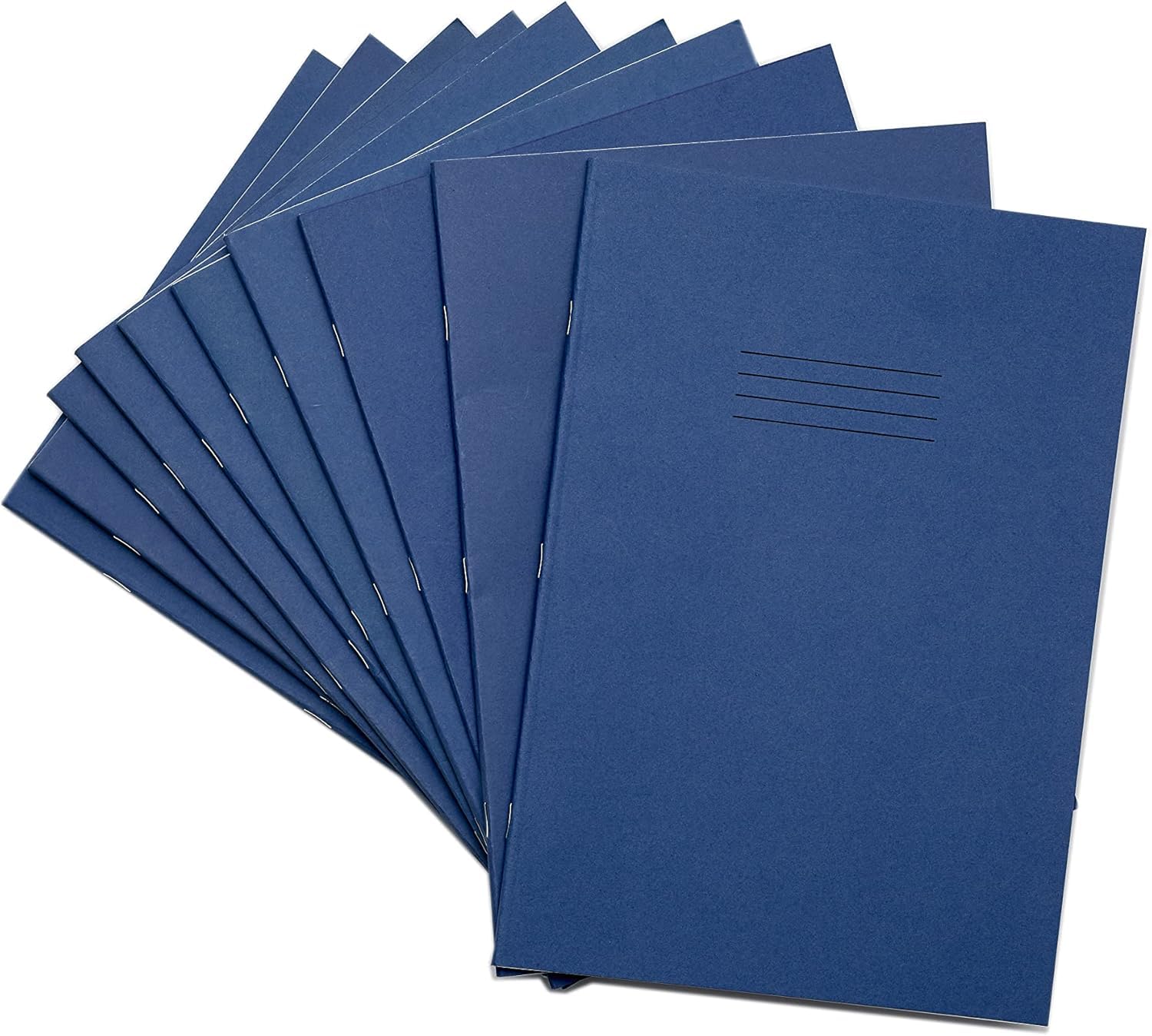 Rhino A4 Exercise Books, 64-Page / 8mm Lined with Margin Paper Notebook, 10-Pack, Office & School Stationery Supplies, Dark Blue