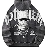 SOLY HUX Men's Graphic Hoodie Y2k Long Sleeve Hooded Sweatshirt Vintage Pullover Tops Streetwear
