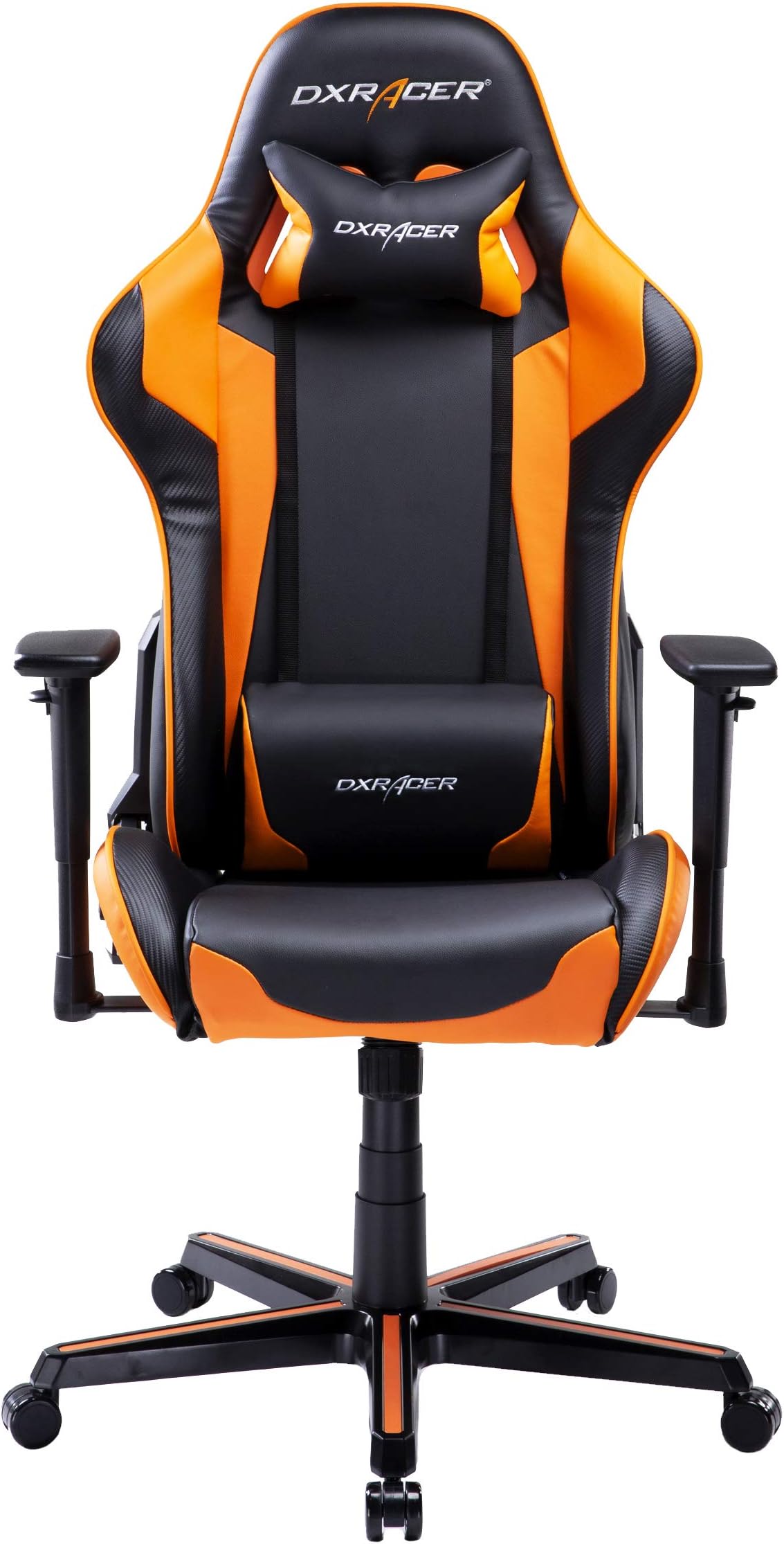 DXRacer USA Formula Series FH00 Gaming Chair Computer Chair Office Chair Ergonomic Design Swivel Tilt Recline Adjustable with Tilt Lock, Includes Headrest Pillow and Lumbar Cushion (Orange)