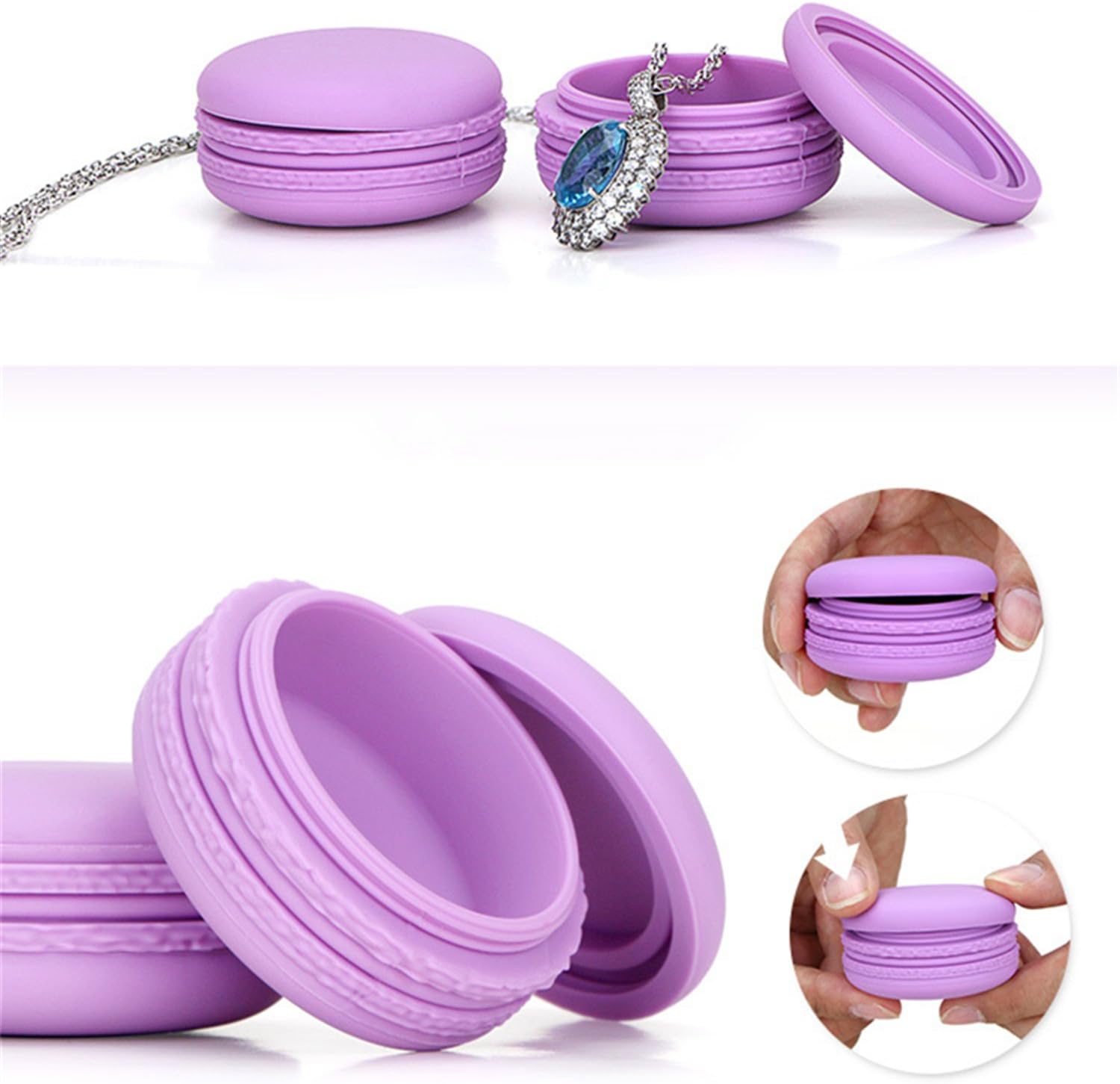 Songlela Silicone Travel Cosmetic Containers with Leakproof Inner Lid, Multifunction Toiletry Jars for Cream Gel Paste Makeup Hair Pomade, Great for Travel, Camping and Outdoors, 4 Pieces (20 ml) - Image 3