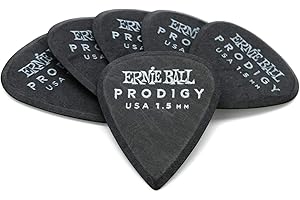Ernie Ball Prodigy Guitar Picks, Standard, Black 1.5mm, 6-pack (P09199)
