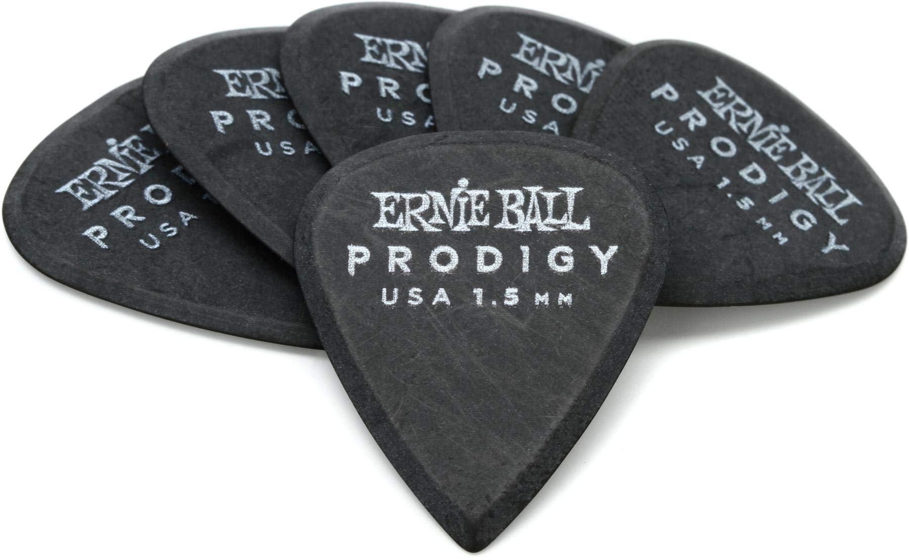 Ernie Ball 1.5 mm Black Standard Prodigy Picks 6-Pack