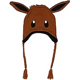 Bioworld Pokemon Eevee Cosplay Fleece Lined Laplander Beanie Cap Hat for Men Women OSFM Brown