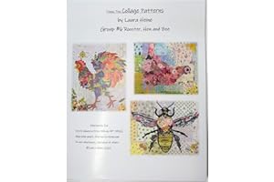Laura Heine Quilt Pattern for Fiberworks Inc - Teeny Tiny Collage Patterns Set #6: Rooster, Hen, and Bee