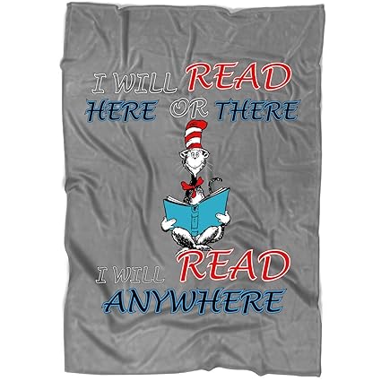 Amazon Com Arkstore I Will Read Here Or There Blanket For Bed And