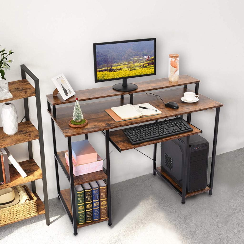 [US Stock] Computer Desk with Drawers，Home Desktop Computer