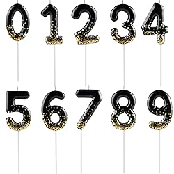 Hongplus Black Gold Confetti Number 60 Birthday