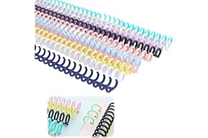 GENZYRE 20 Pcs Plastic Spiral Binding Coils, Plastic Binding Combs 30 Ring Diameter 0.47inch Add Pages to Notebooks, Snap Close Comb Binding Spines Binder Dividers, Ring Coil for Loose Rings Spiral Notebook