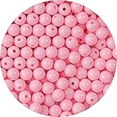 1500 Pcs Acrylic Round Pink Beads for Bracelets 6mm Plastic Colored Beads Jewelry Making Rainbow Resin Beads for Bracelets Making Craft Supplies