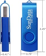 SunData 32GB USB 2.0 Memory Stick 3 Pack Swivel Design Blue Green Red view 7