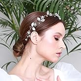Gtziqa Wedding Bridal Hair Vine Headband, Silver Leaf Headband for Women Silver Headpiece Flower Girl Hair Piece, Boho Bridal Accessories for Women Special Occasion