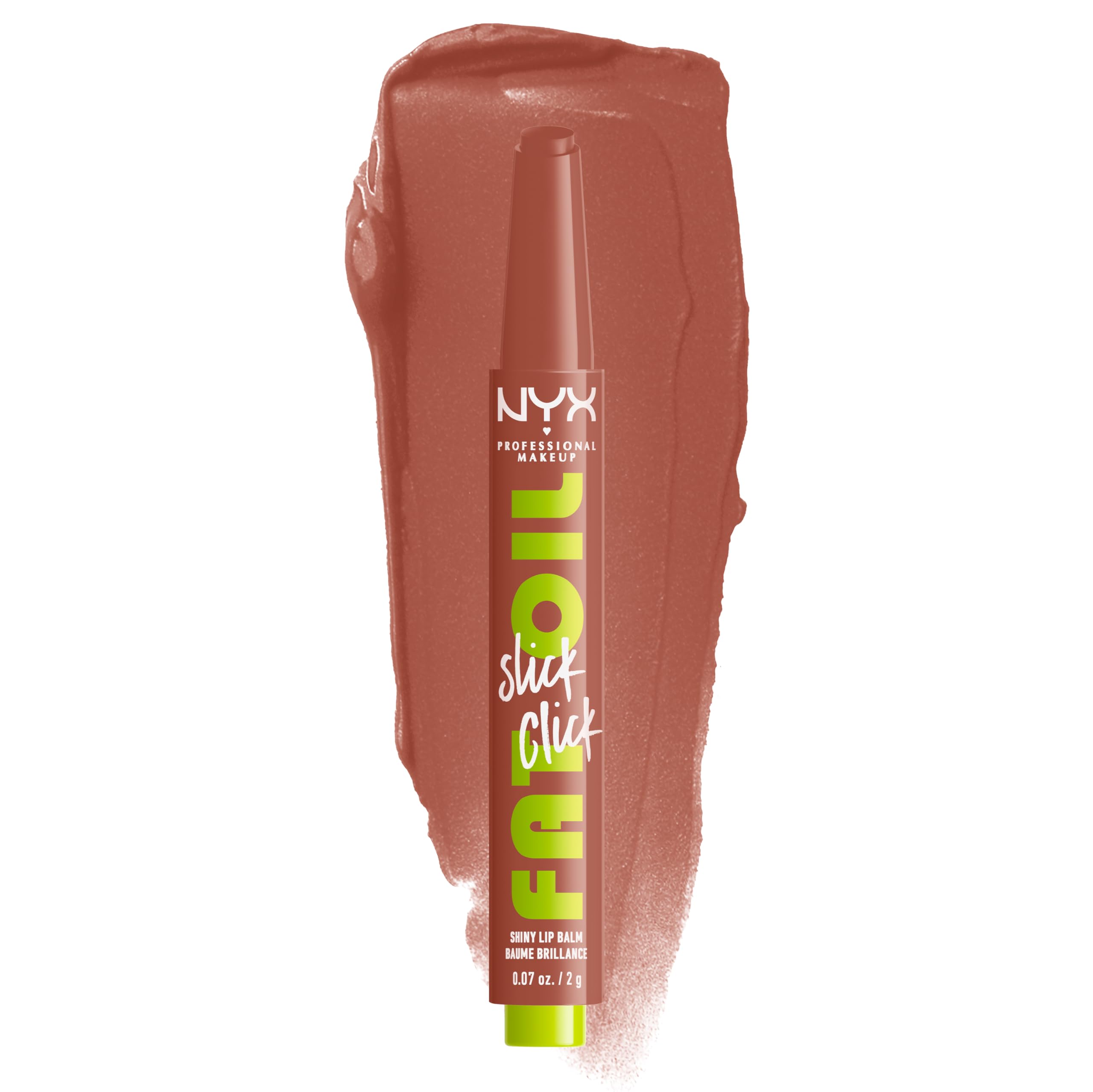 Photo 1 of NYX Professional Makeup Fat Oil Slick Click, Lightweight, Buildable Pigmented Vegan Lip Balm - Verified (Nude)
