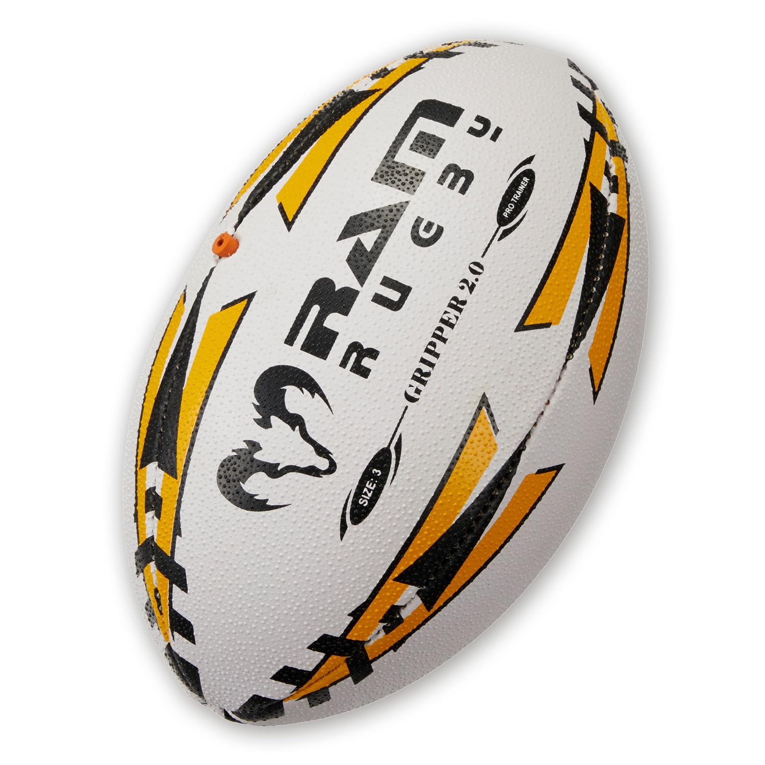 Ram Rugby Gripper 2.0 Pro Trainer Rugby Ball - Hand-stitched - 3-Ply Construction - Hi-tech Bladder - Precision Flight Valve - 3D Grip For Ultimate Passing And Catching Control (Sizes 5, 4 & 3)