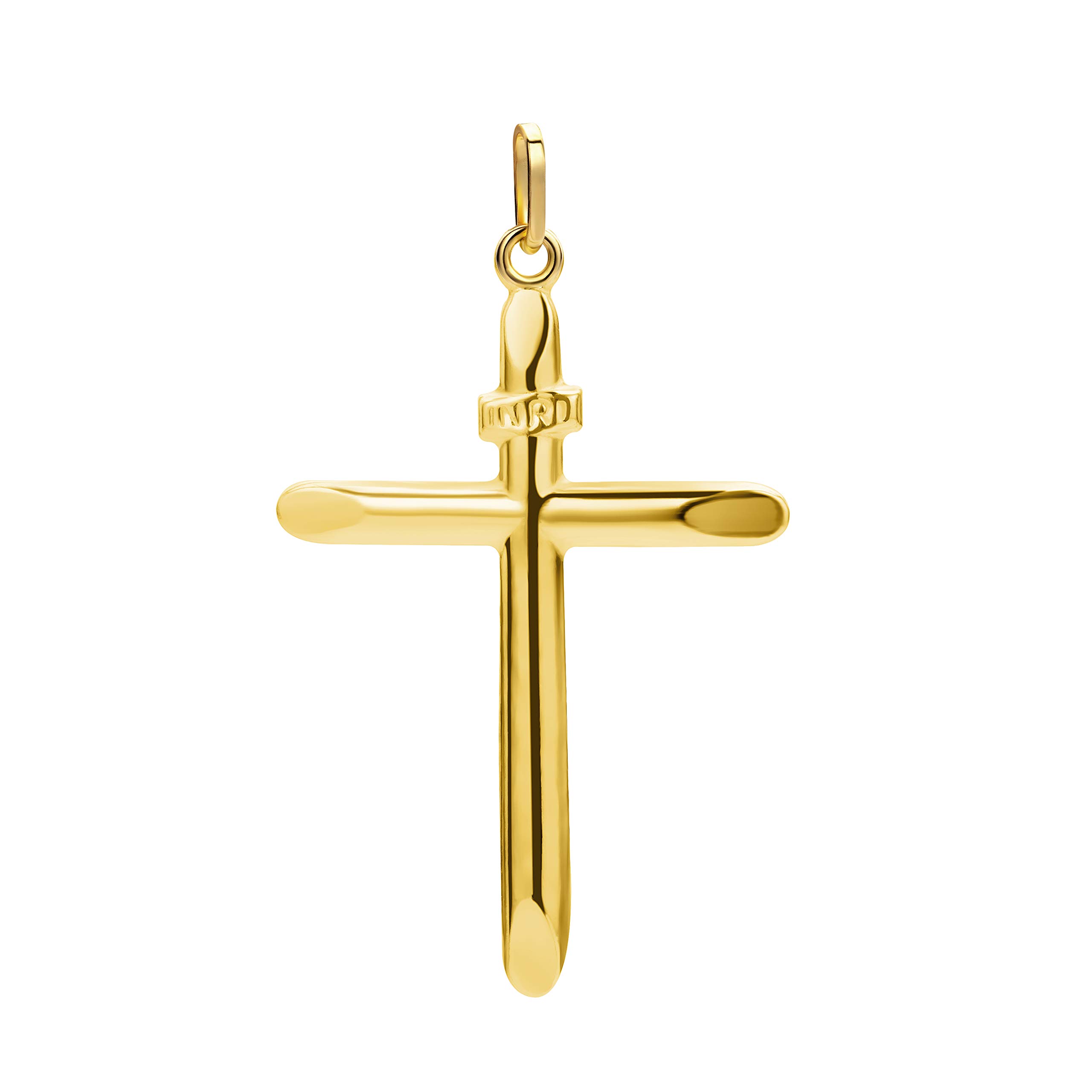 PRINS JEWELS Pendant Cross Shiny 14 Carat 585 Yellow Gold Unisex, Yellow Gold