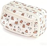 JUTOROSY Cute Pencil Case, Pencil Pouch with Zipper (White Kapibala)