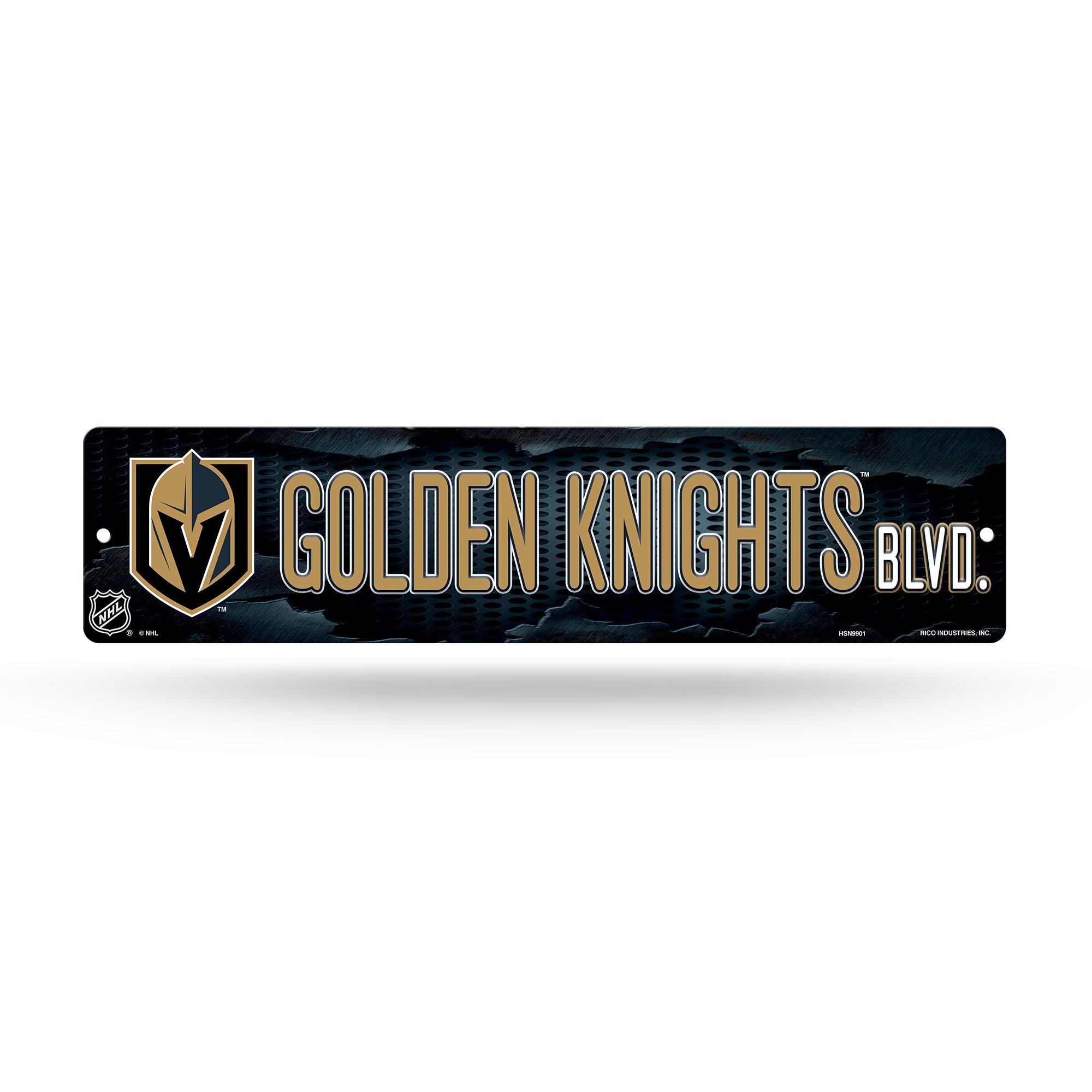 Rico Industries Vegas Golden Knights 16-Inch Plastic Street Sign Décor