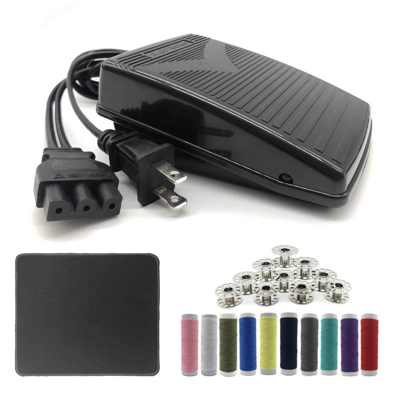 Photo 1 of Singer Sewing Machine Pedal and Power Cord, with Foot Pedal Non Slip Pad, Apply to Singer 2263 2277 e99670 1304 4423 4411 4452 4432 44s 3116 3223 3337 3342 1507 2273 2259 2250 7442 (359102-001)
