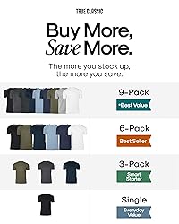 True Classic Mens T-Shirts - Short Sleeve Crew Neck