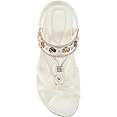 Alicegana Women's Sandals Dressy Flat: Summer Comfortable Shoes Bohemian Casual Beach Walking