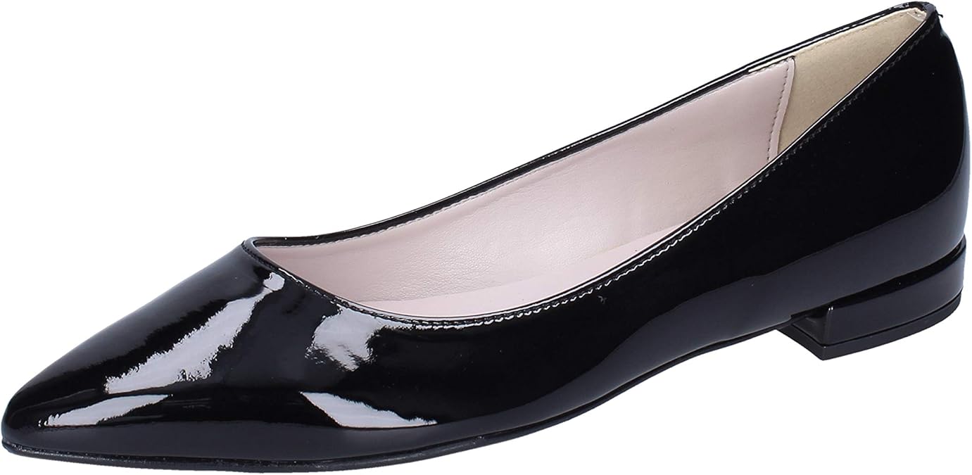 OLGA RUBINI Women Patent Leather Black FlatsShoes 2 UK