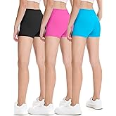 HASMES 3 Pack Girls Athletic Shorts Biker Dance Gymnastics Spandex Yoga Running Shorts for Kids 5-14 Years