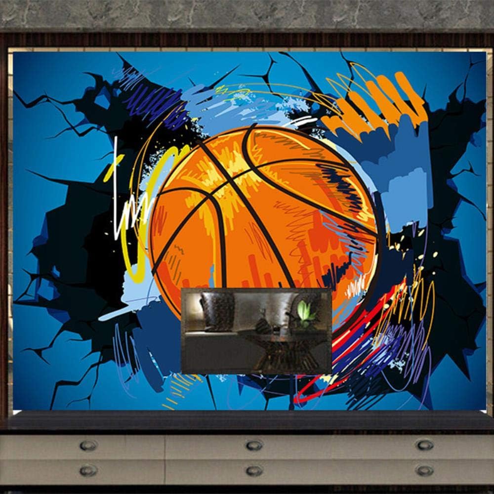 Wallpaper Baloncesto De Dibujos Animados En 3D Mural De Pared Roto