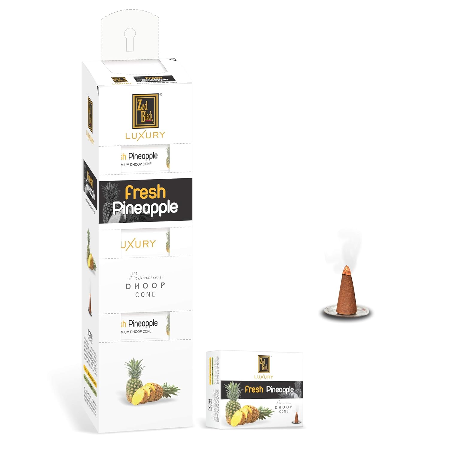 Zed Black Luxury Premium Pineapple Dhoop Cones Pack of 12