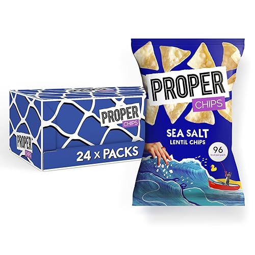 PROPERCHIPS - Sea Salt Lentil Chips - 24 x 20g Packs