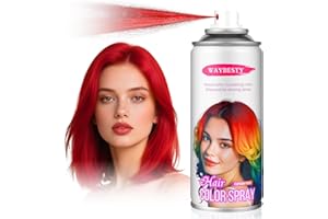WAYBESTY One-Day Temporary Hair Color Spray For Kids Women Men, Washable Hair Dye Spray Non-Sticky For Cosplay Party DIY, Christmas Party, Halloween Crazy Hair Day (Fiery Red, 4.06 oz)
