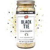 PS Seasoning Black Tie Black Garlic Steak Seasoning, Rich Beef Rub | Rich black garlic steak seasoning. Bold umami beef rub for steak, prime rib, roasts, and grilling.
