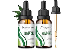 HEMYUM (2-Pack) Hemp Oil Drops High Potency - for Sleep,Relax Maximum Strength Natural Hemp Oil - Organic Hemp Oils Extract Relief Good Mood