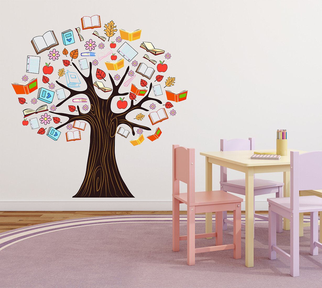 Buy Wallstick 'Book Tree' Wall Sticker (Vinyl, 49 cm x 4 cm x 4 cm